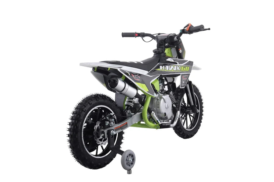 X-PRO Hawk 60 Dirt Bike with CVT Transmission, Electric start, Disc Brake! 10in Wheels! With Free Training Wheels!