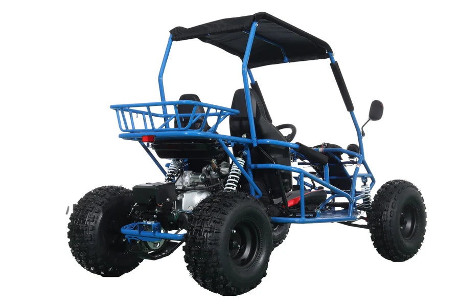 X-PRO Rover 150 Go Kart with 3-Speed Semi-Automatic Transmission w/Reverse, LED Headlights, Big 19in/18in Wheels!