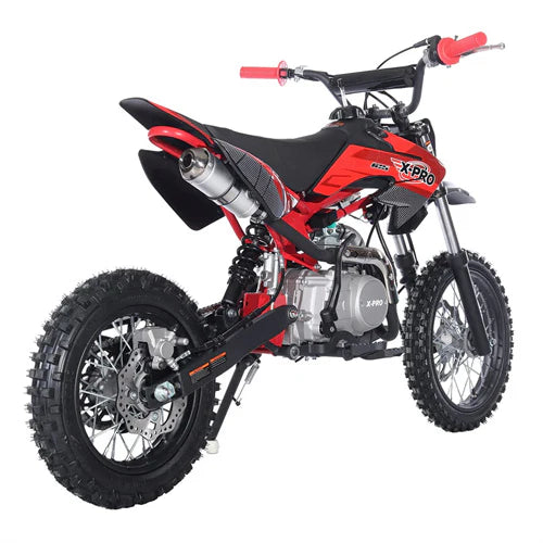 X-PRO Bolt 125cc Dirt Bike with 4-Speed Manual Transmission, Kick Start, Big 14in/12in Tires! Zongshen Brand Engine!