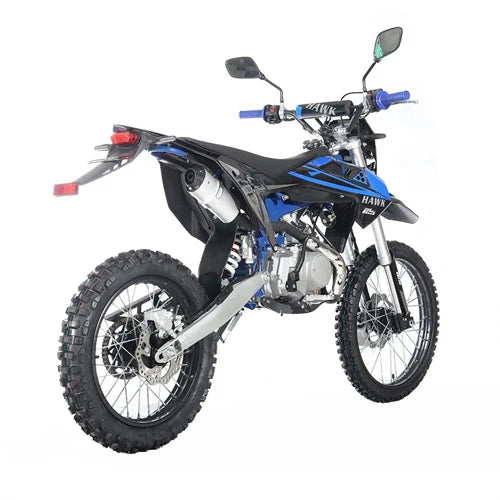 X-PRO Hawk 125cc Dirt Bike with All Lights and 4-speed Manual Transmission! Electric/Kick Start, Big 19in/16in Tires! Zongshen Brand Engine!