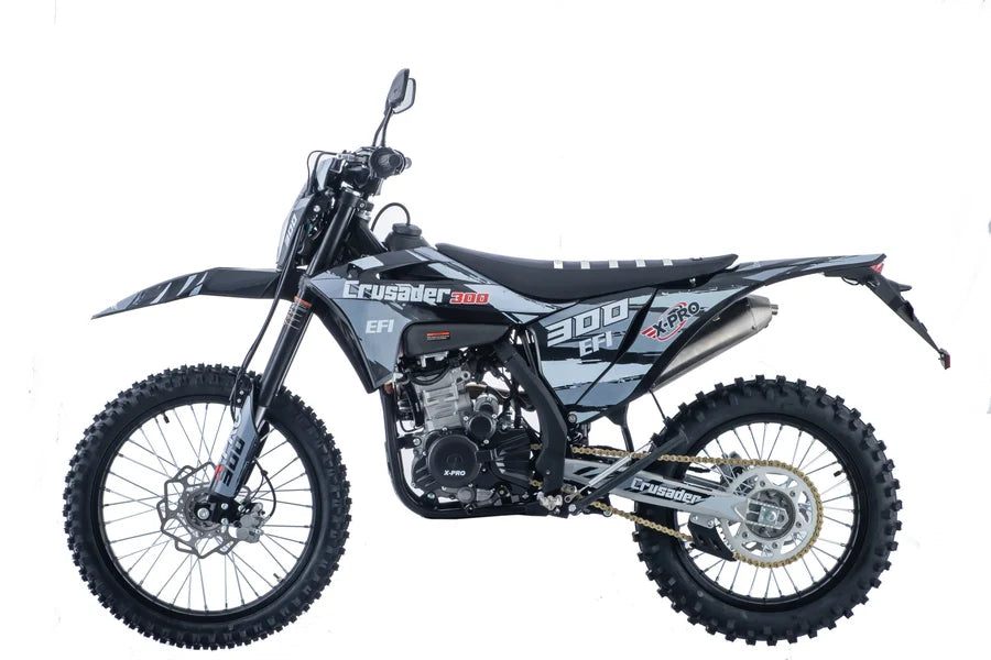X-PRO Crusader 300 EFI Dirt Bike with 6-Speed Manual Transmission, Electric Start! Big 21"/18" Wheels!