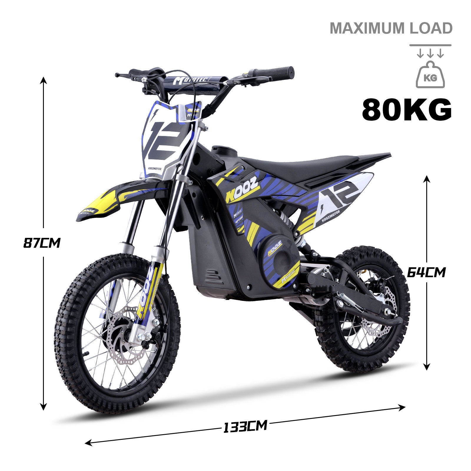 MotoTec 36v 1000w (HP112E) Electric Dirt Bike Blue