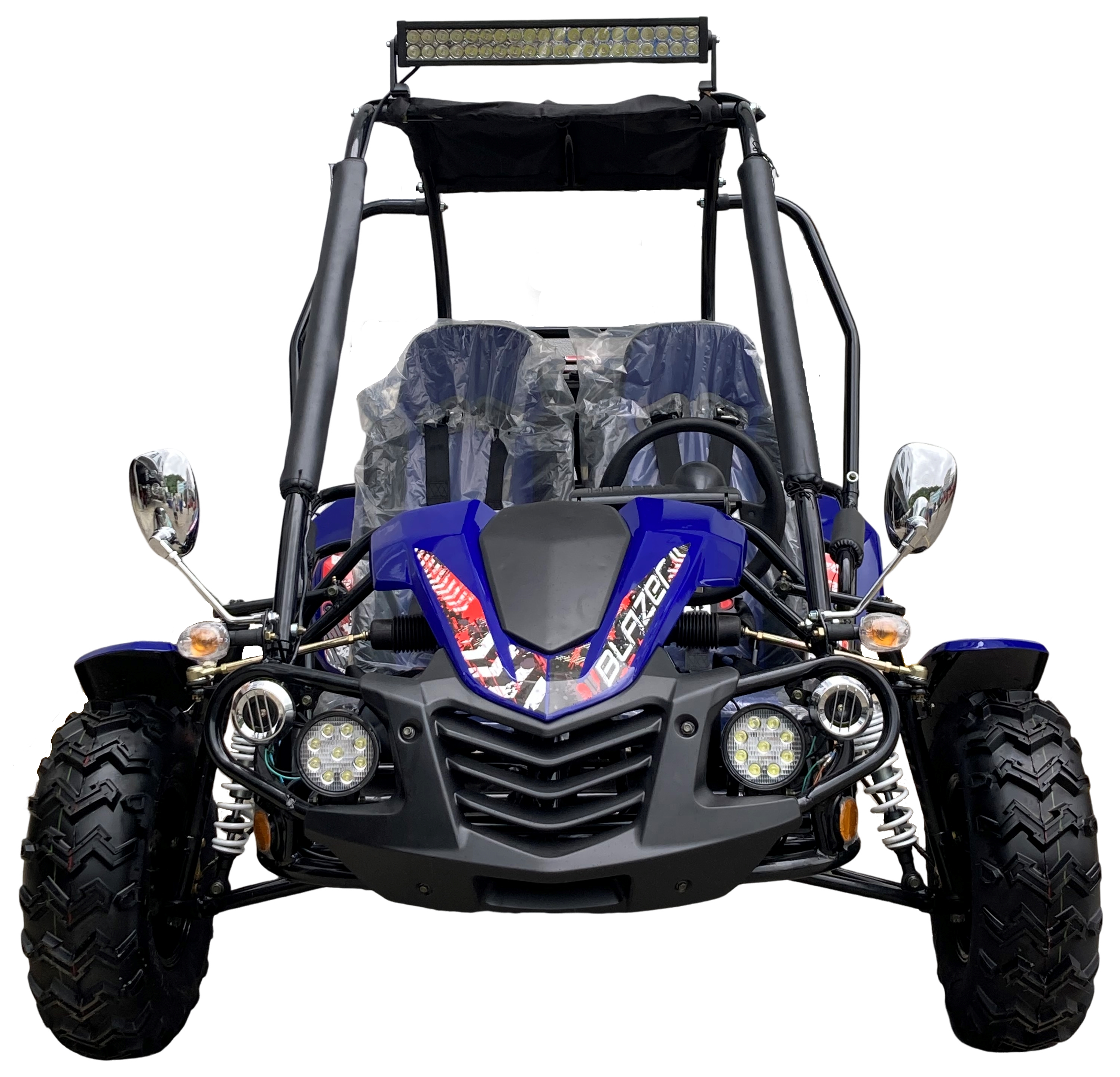 TrailMaster Blazer 200EX EFI Buggy Go Kart, LED Light Bar, Windshield Included