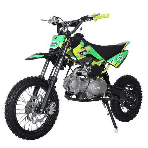 X-PRO Bolt 125cc Dirt Bike with 4-Speed Manual Transmission, Kick Start, Big 14in/12in Tires! Zongshen Brand Engine!