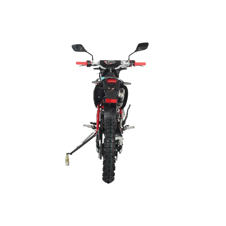 X-PRO Storm DLX 150 Dirt Bike with All Lights, 4-Speed Manual Transmission, Electric/Kick Start, Big 19in/16in Tires!