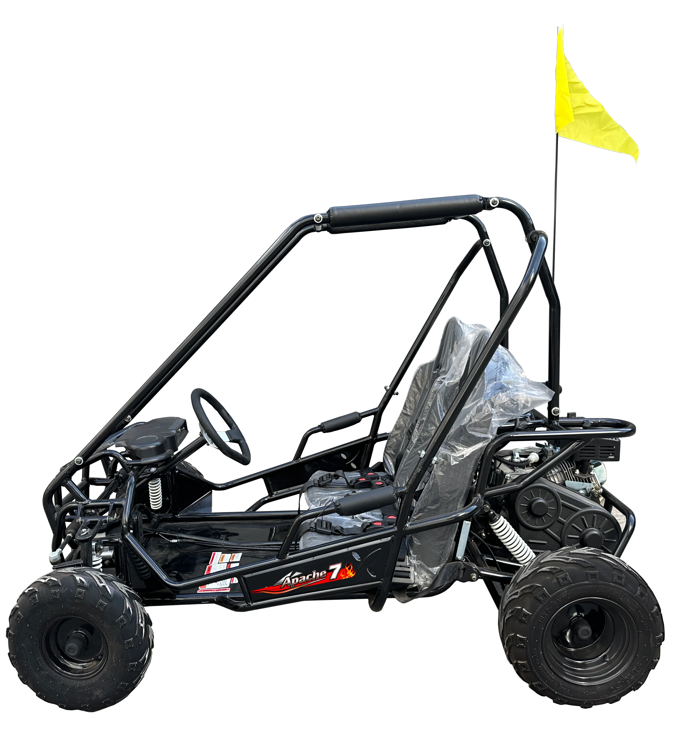 TrailMaster Apache 7 212cc Youth Go Kart for Kids Ages 10+ – Full Roll Cage, High-Back Seats, Over-the-Shoulder Harnesses, Air-Cooled Engine