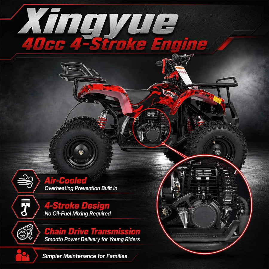 X-PRO SCOUT 40cc ATV with Chain Transmission, Pull start! Disc Brake! 6in Tires!