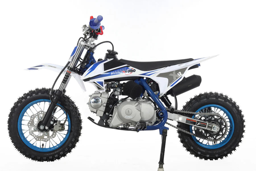 X-PRO X12 110cc Dirt Bike with Automatic Transmission, Electric Start, 12in/10in Wheels!
