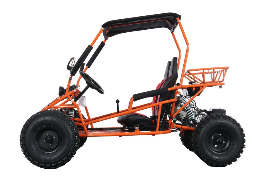 X-PRO Rover 150 Go Kart with 3-Speed Semi-Automatic Transmission w/Reverse, LED Headlights, Big 19in/18in Wheels!