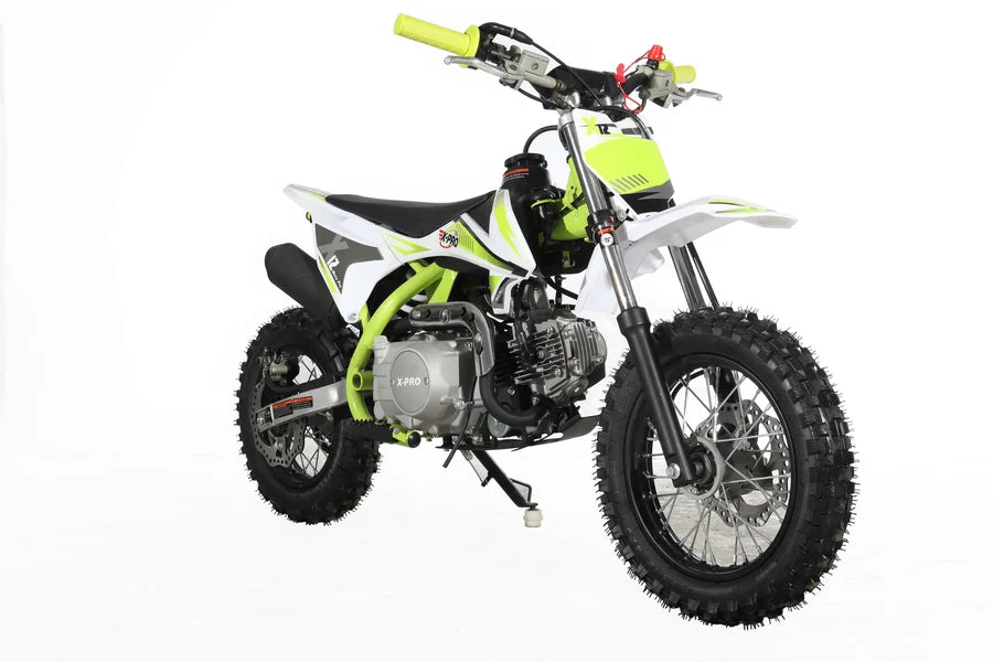 X-PRO X12 110cc Dirt Bike with Automatic Transmission, Electric Start, 12in/10in Wheels!