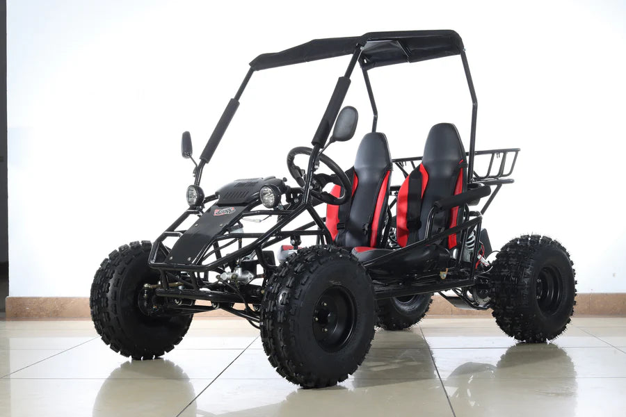 X-PRO Rover 125cc Go Kart with 3-Speed Semi-Automatic Transmission w/Reverse, LED Headlights, Big 19in/18in Wheels!