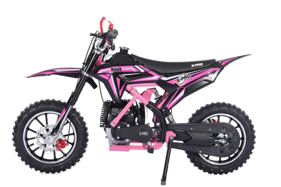 X-Pro Brand New Hawk 40cc Gas Power Mini Pit Dirt Bike, 4 Stroke engine, Pull Start, 10in Wheels