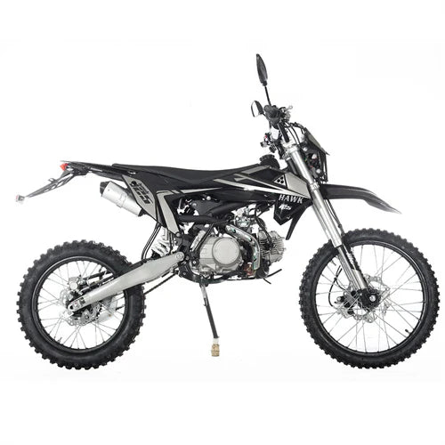 X-PRO Hawk 125cc Dirt Bike with All Lights and 4-speed Manual Transmission! Electric/Kick Start, Big 19in/16in Tires! Zongshen Brand Engine!