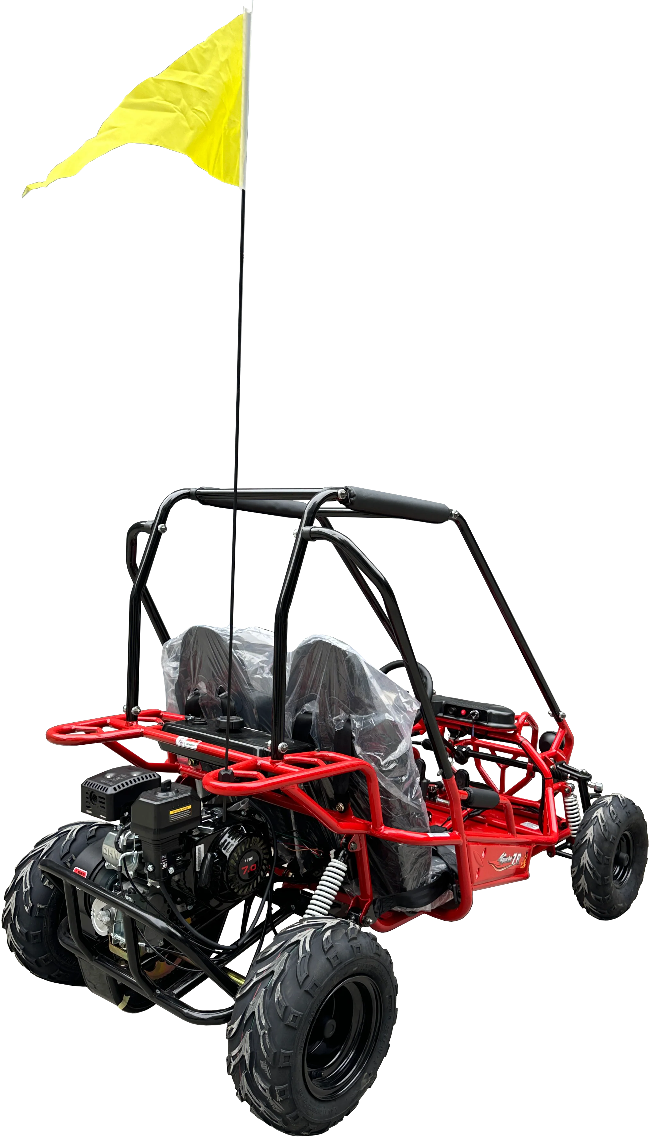 TrailMaster Apache 7 212cc Youth Go Kart for Kids Ages 10+ – Full Roll Cage, High-Back Seats, Over-the-Shoulder Harnesses, Air-Cooled Engine