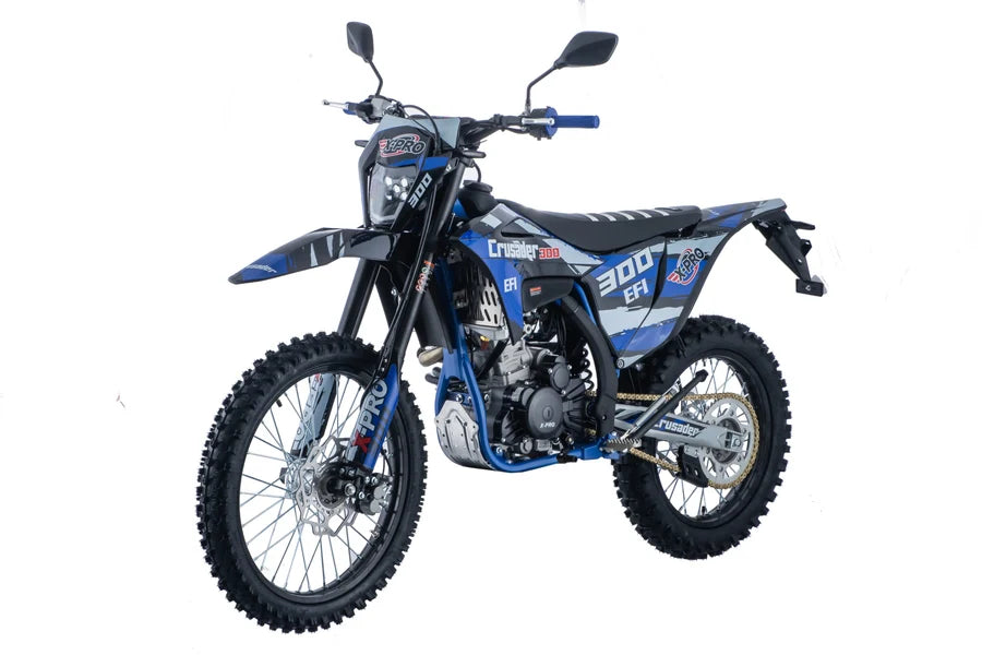 X-PRO Crusader 300 EFI Dirt Bike with 6-Speed Manual Transmission, Electric Start! Big 21"/18" Wheels!