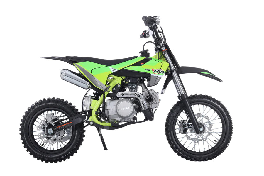 X-PRO Lynx 125cc Dirt Bike with 4-Speed Manual Transmission, Kick Start, Big 14"/12" Tires! Zongshen Brand Engine!