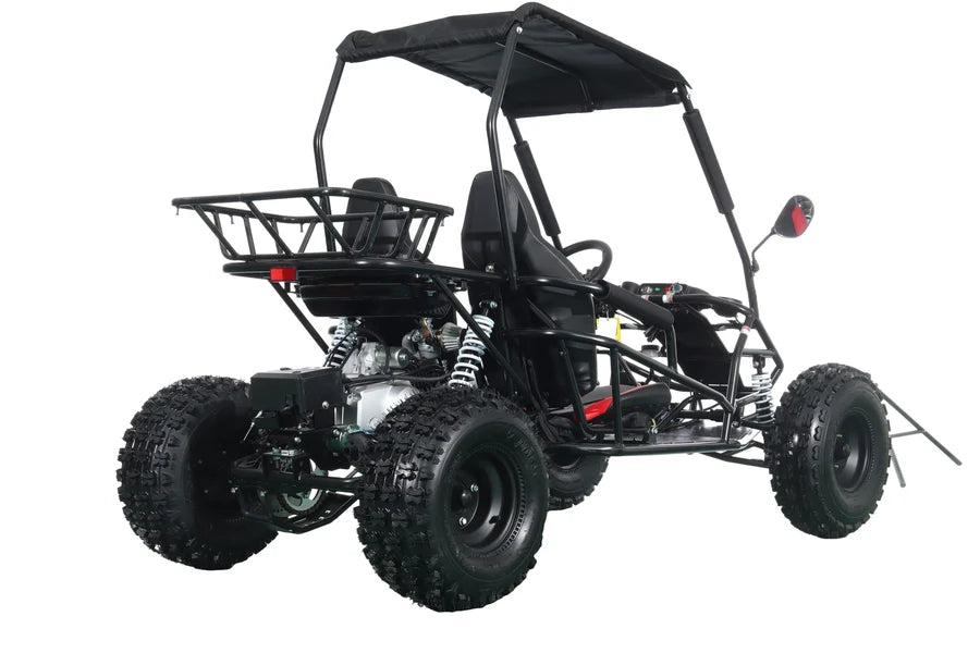 X-PRO Rover 150 Go Kart with 3-Speed Semi-Automatic Transmission w/Reverse, LED Headlights, Big 19in/18in Wheels!