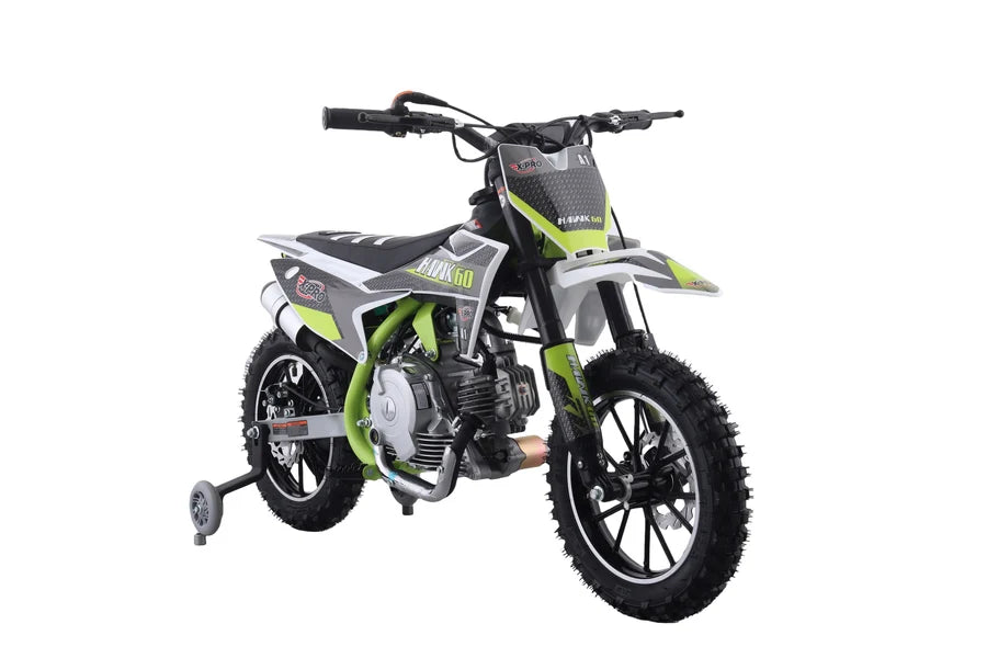 X-PRO Hawk 60 Dirt Bike with CVT Transmission, Electric start, Disc Brake! 10in Wheels! With Free Training Wheels!