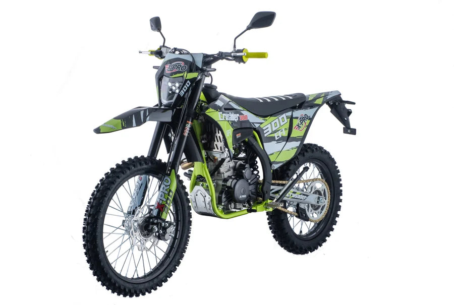 X-PRO Crusader 300 EFI Dirt Bike with 6-Speed Manual Transmission, Electric Start! Big 21"/18" Wheels!
