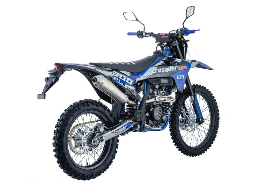 X-PRO Crusader 300 EFI Dirt Bike with 6-Speed Manual Transmission, Electric Start! Big 21"/18" Wheels!