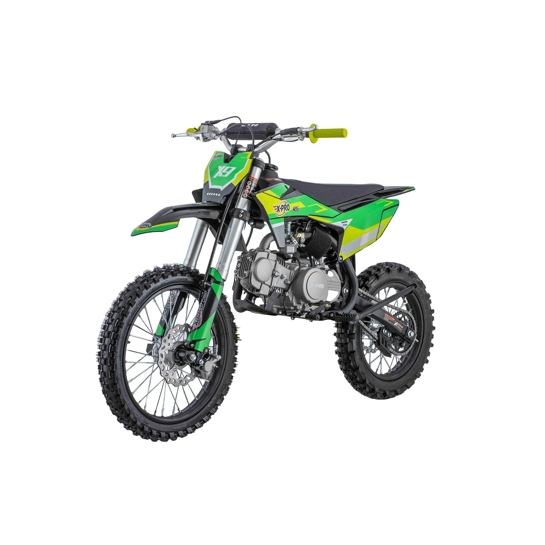 X-PRO X9 125cc Dirt Bike with 4-Speed Manual Transmission, Kick Start, Big 17in/14in Tires! Zongshen Brand Engine!