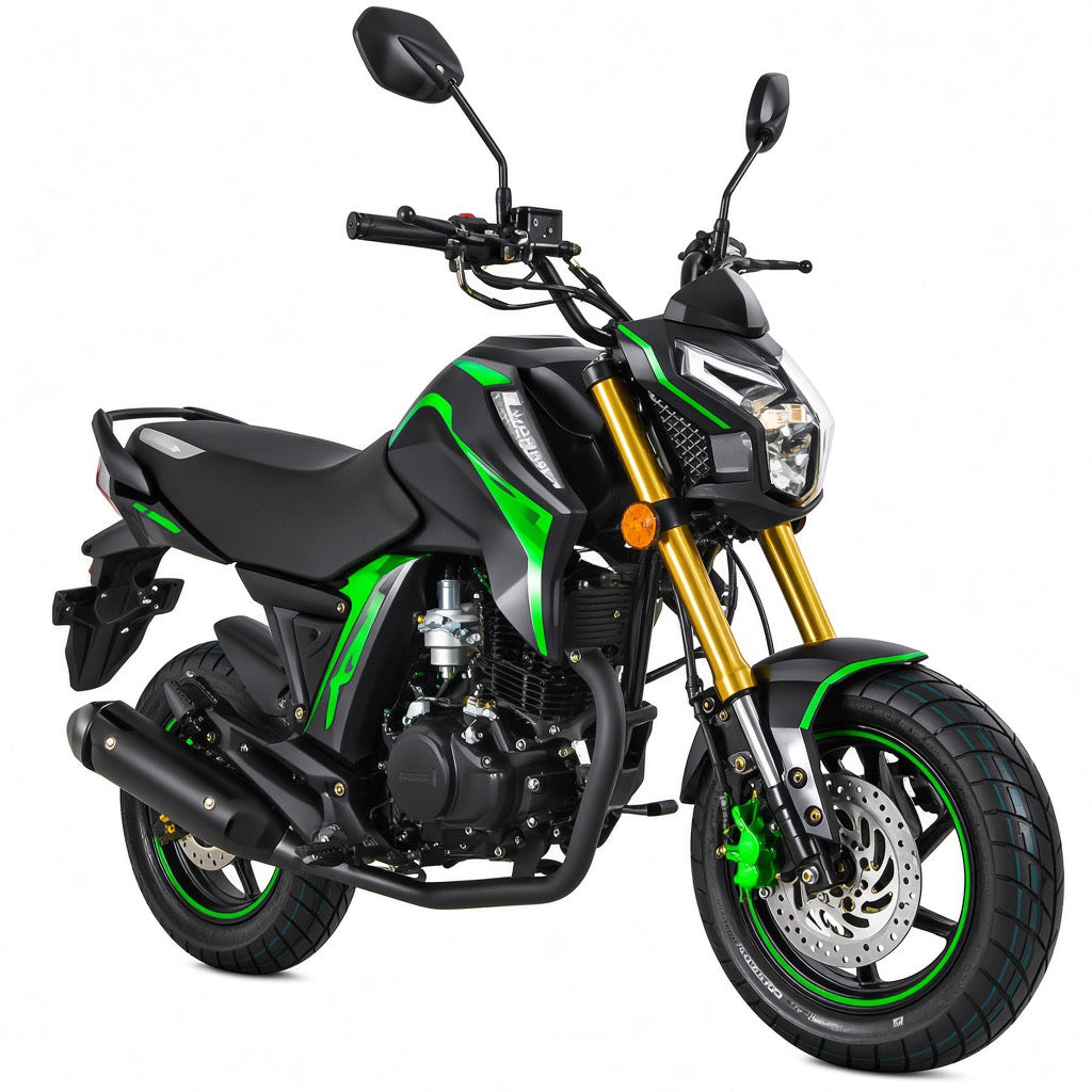 X-PRO KP MINI 150cc Street Motorcycle with 5-Speed Manual Transmission, Electric Start! 12" Wheels! Assembled In Crate!