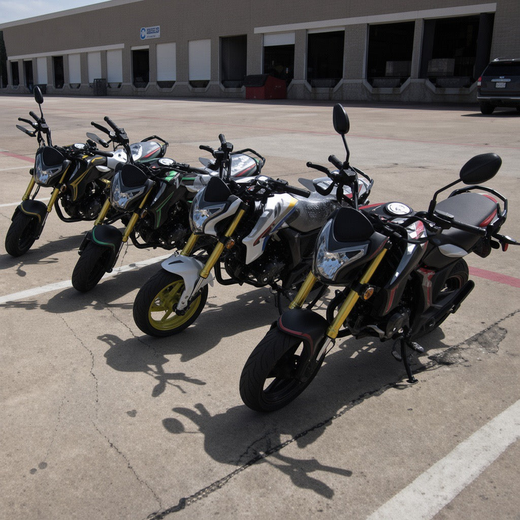 X-PRO KP MINI 150cc Street Motorcycle with 5-Speed Manual Transmission, Electric Start! 12" Wheels! Assembled In Crate!