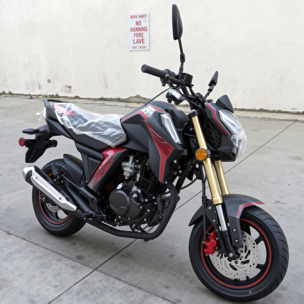 X-PRO KP MINI 150cc Street Motorcycle with 5-Speed Manual Transmission, Electric Start! 12" Wheels! Assembled In Crate!