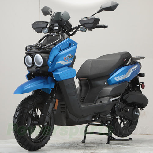 X-PRO TANK 200 EFI Electronic Fuel Injection Moped Scooter with 12" Alloy Wheels! LED Lights!