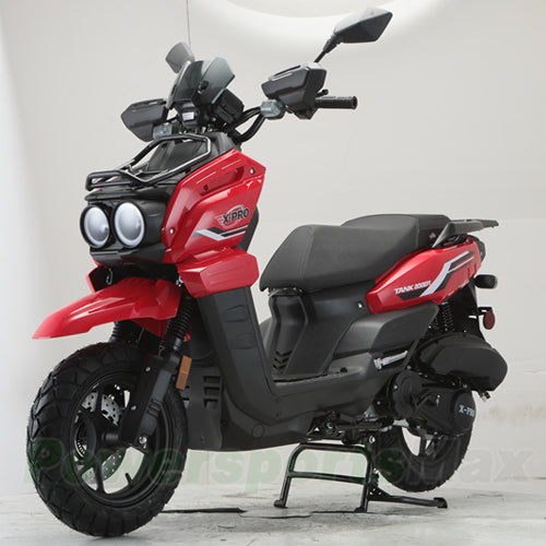 X-PRO TANK 200 EFI Electronic Fuel Injection Moped Scooter with 12" Alloy Wheels! LED Lights!