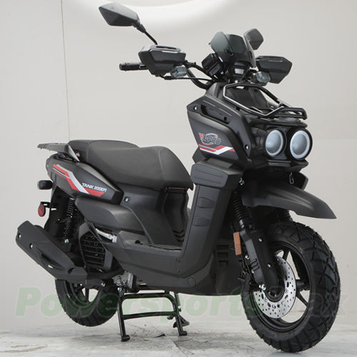 X-PRO TANK 200 EFI Electronic Fuel Injection Moped Scooter with 12" Alloy Wheels! LED Lights!