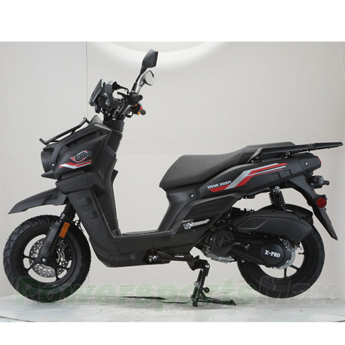 X-PRO TANK 200 EFI Electronic Fuel Injection Moped Scooter with 12" Alloy Wheels! LED Lights!