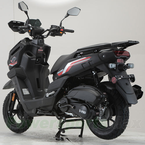 X-PRO TANK 200 EFI Electronic Fuel Injection Moped Scooter with 12" Alloy Wheels! LED Lights!