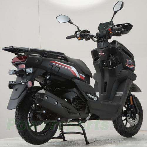 X-PRO TANK 200 EFI Electronic Fuel Injection Moped Scooter with 12" Alloy Wheels! LED Lights!
