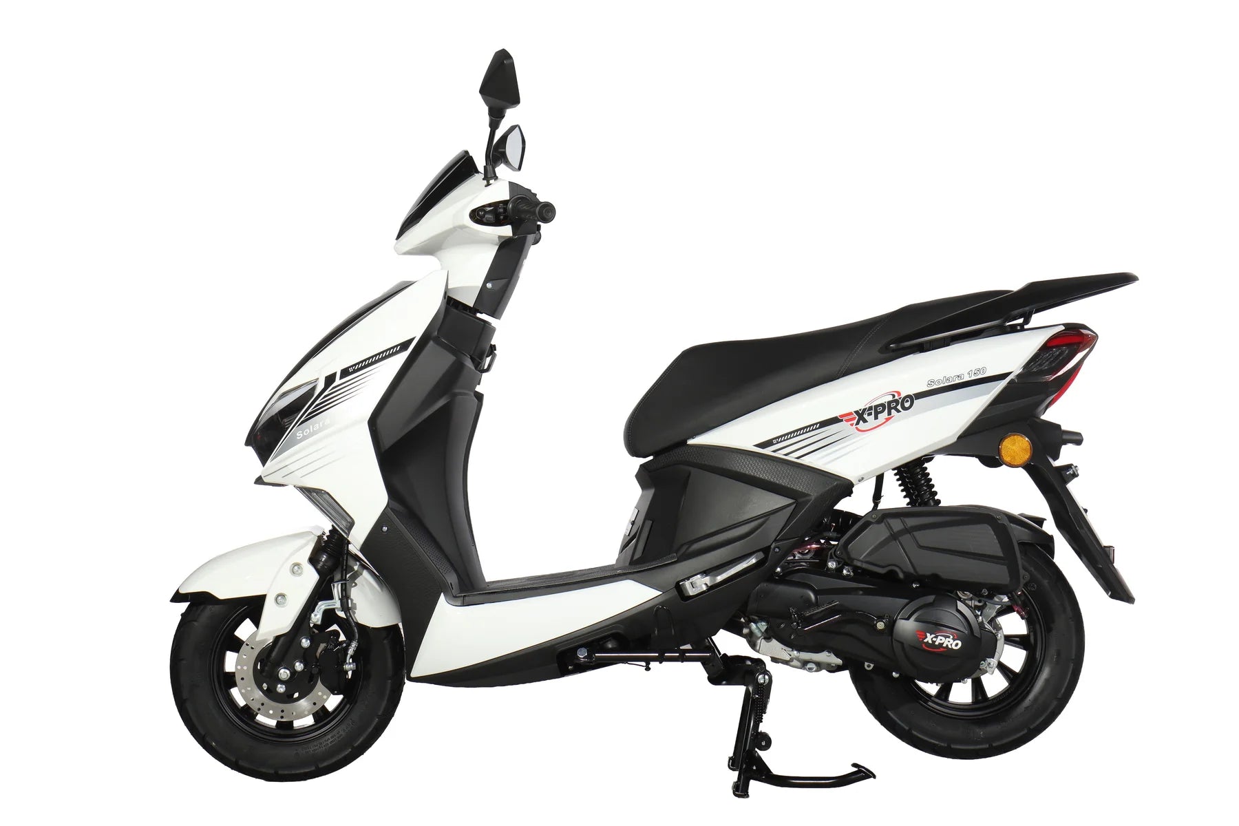 X-PRO Solara 150cc Moped Scooter with 10" Wheels! Electric/Kick Start, Large LED Headlights!