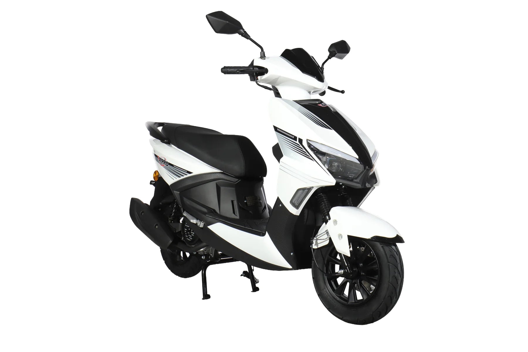 X-PRO Solara 150cc Moped Scooter with 10" Wheels! Electric/Kick Start, Large LED Headlights!