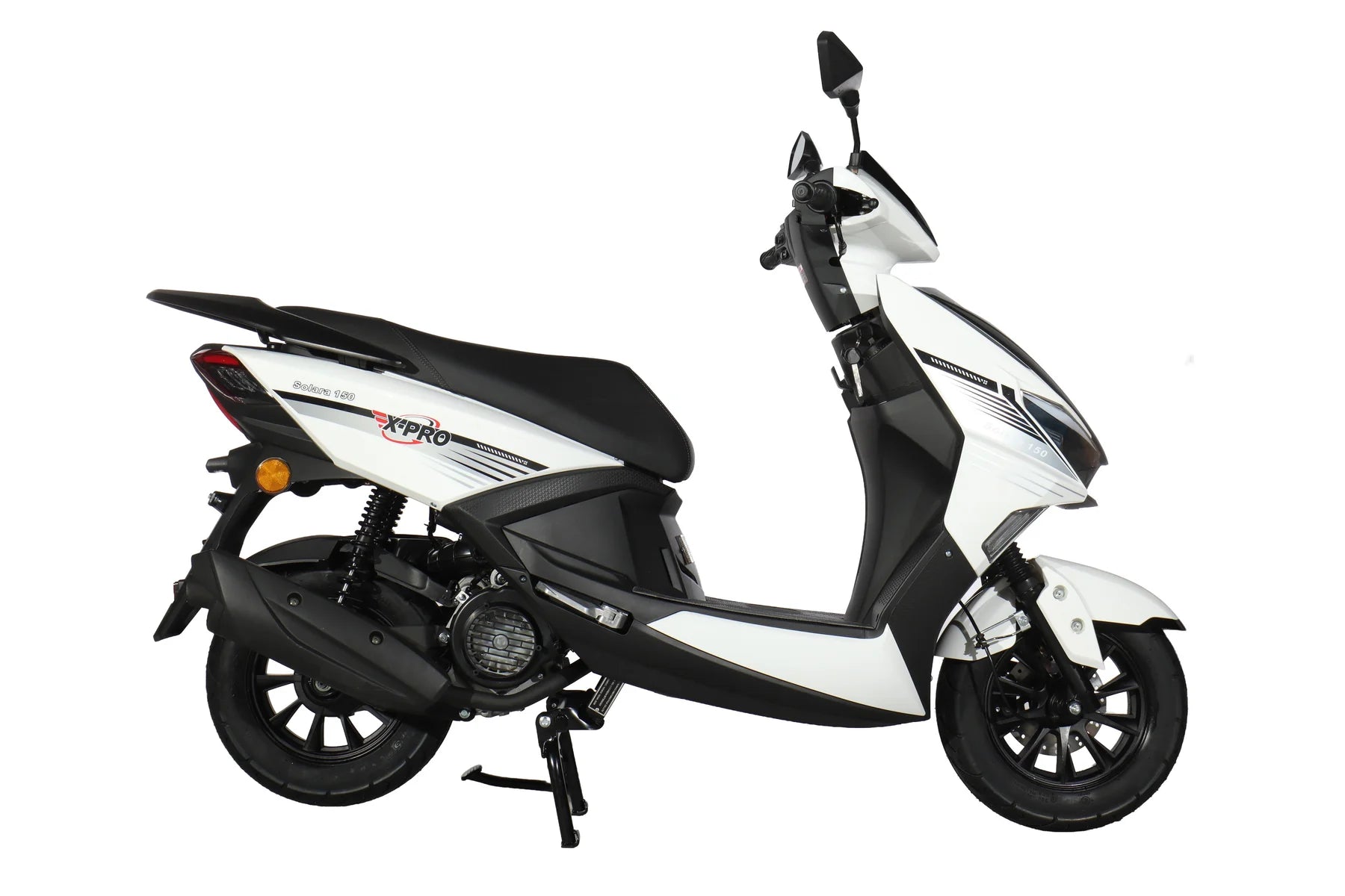 X-PRO Solara 150cc Moped Scooter with 10" Wheels! Electric/Kick Start, Large LED Headlights!