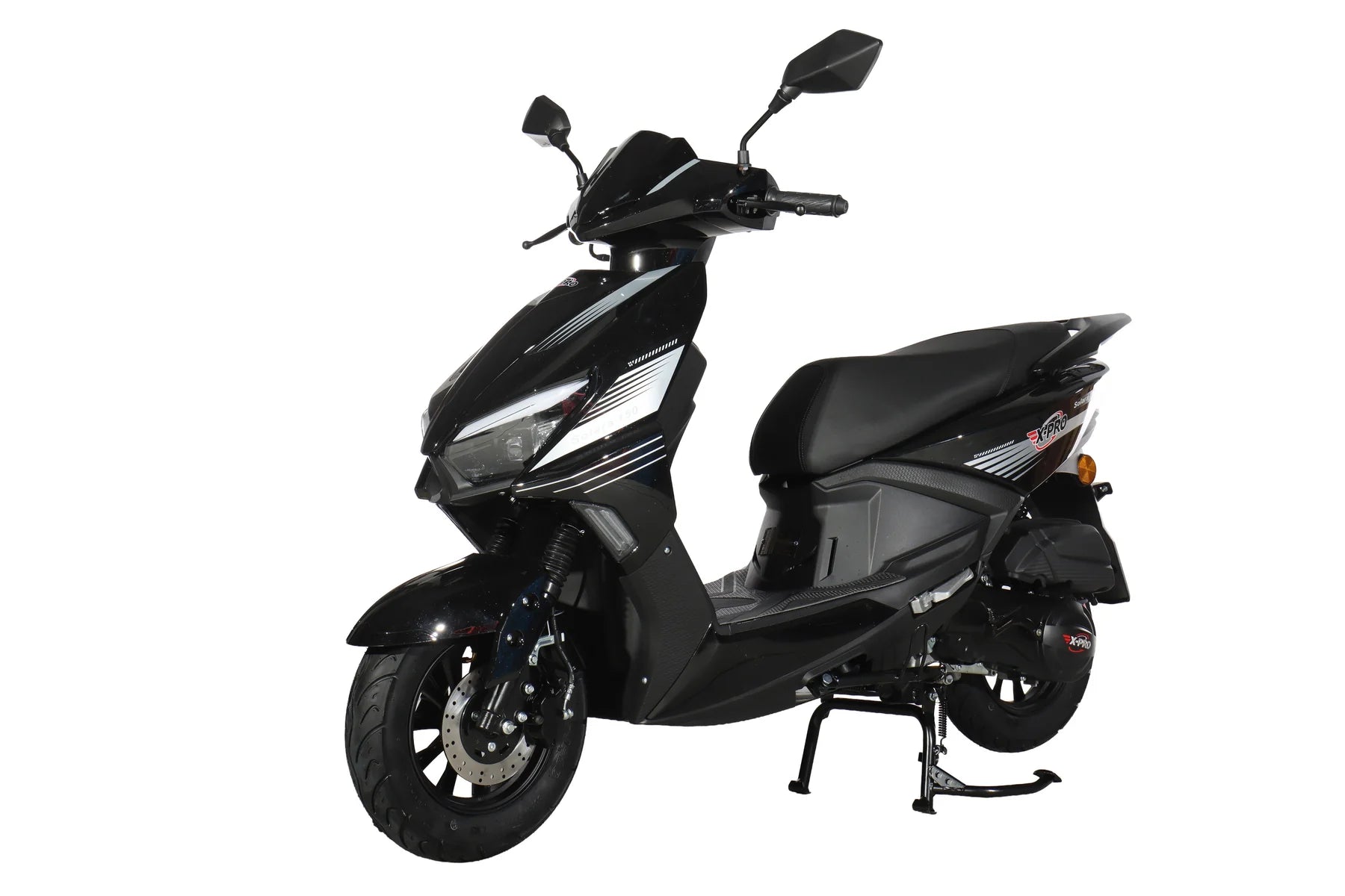 X-PRO Solara 150cc Moped Scooter with 10" Wheels! Electric/Kick Start, Large LED Headlights!