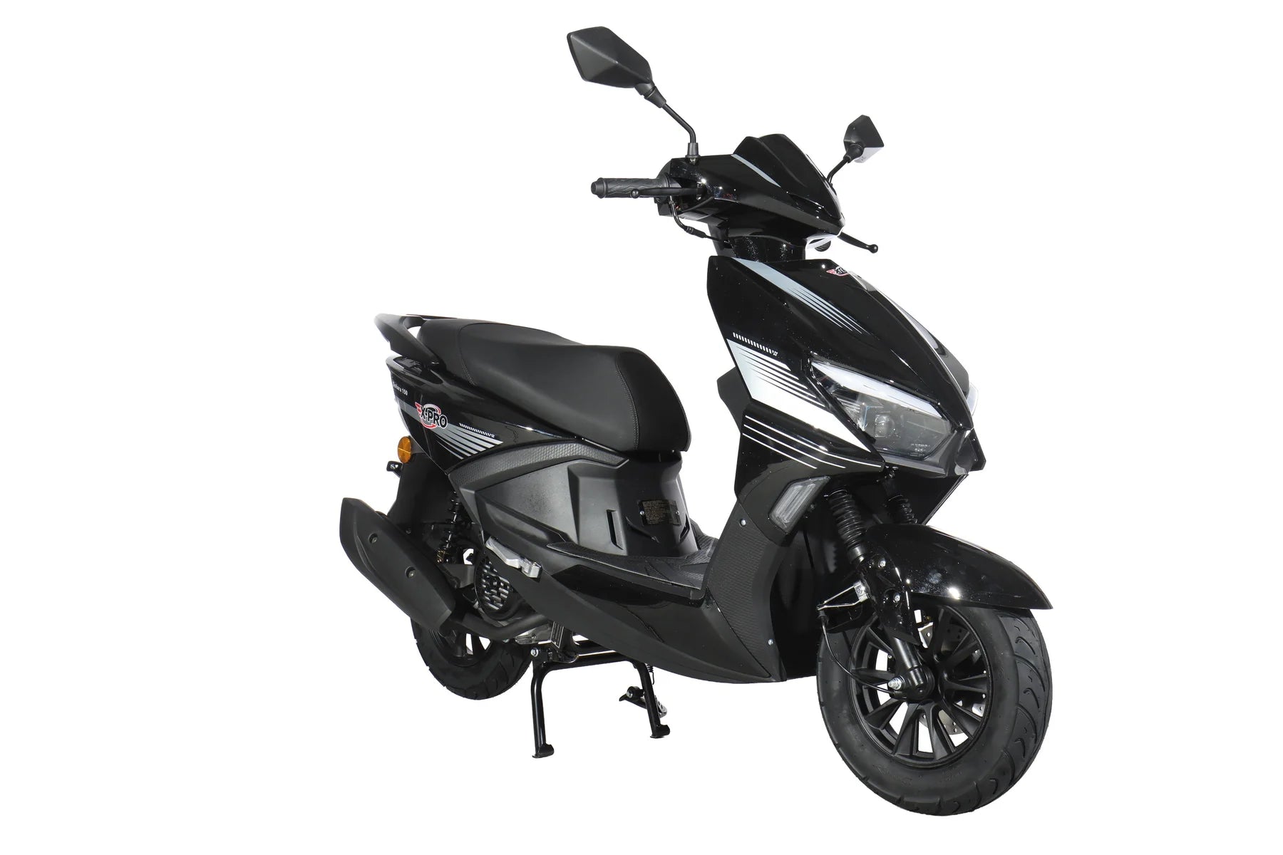 X-PRO Solara 150cc Moped Scooter with 10" Wheels! Electric/Kick Start, Large LED Headlights!