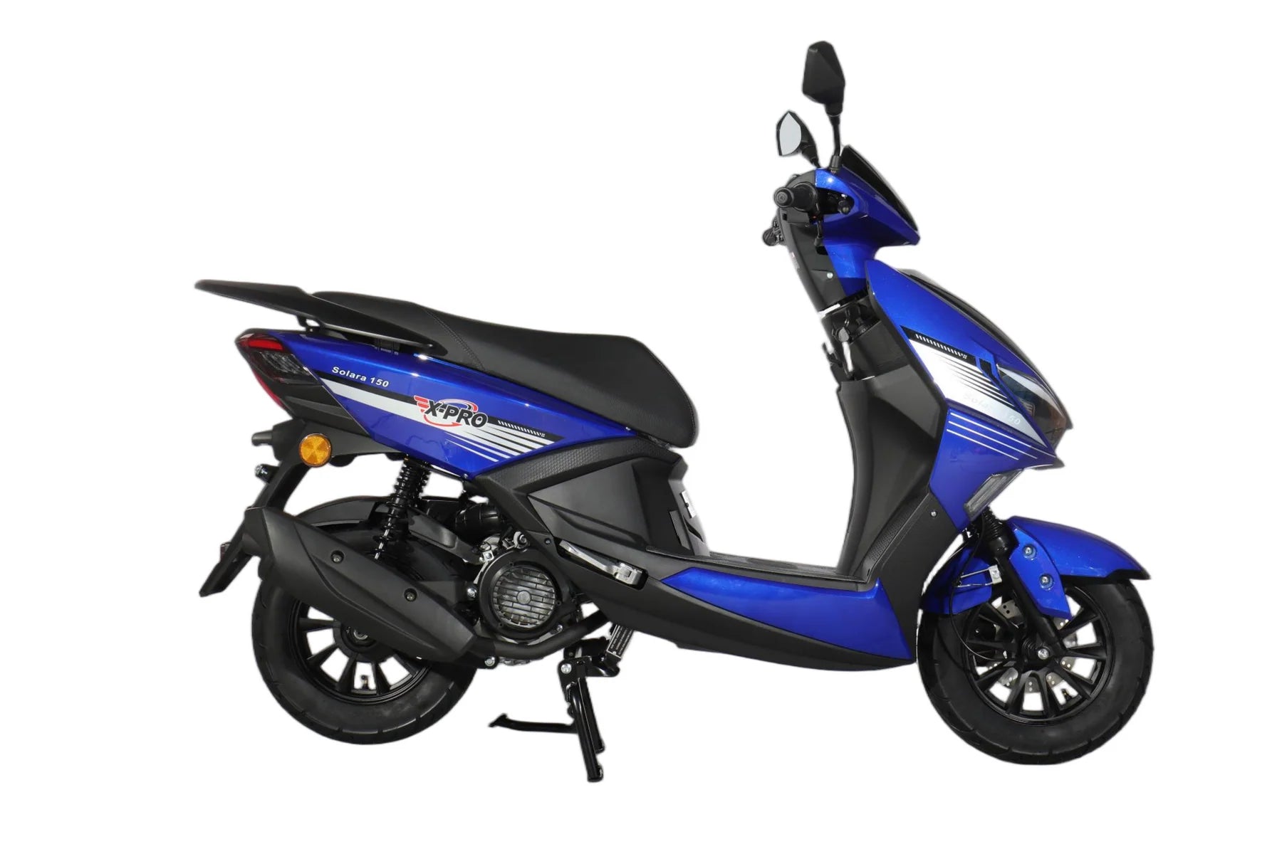 X-PRO Solara 150cc Moped Scooter with 10" Wheels! Electric/Kick Start, Large LED Headlights!
