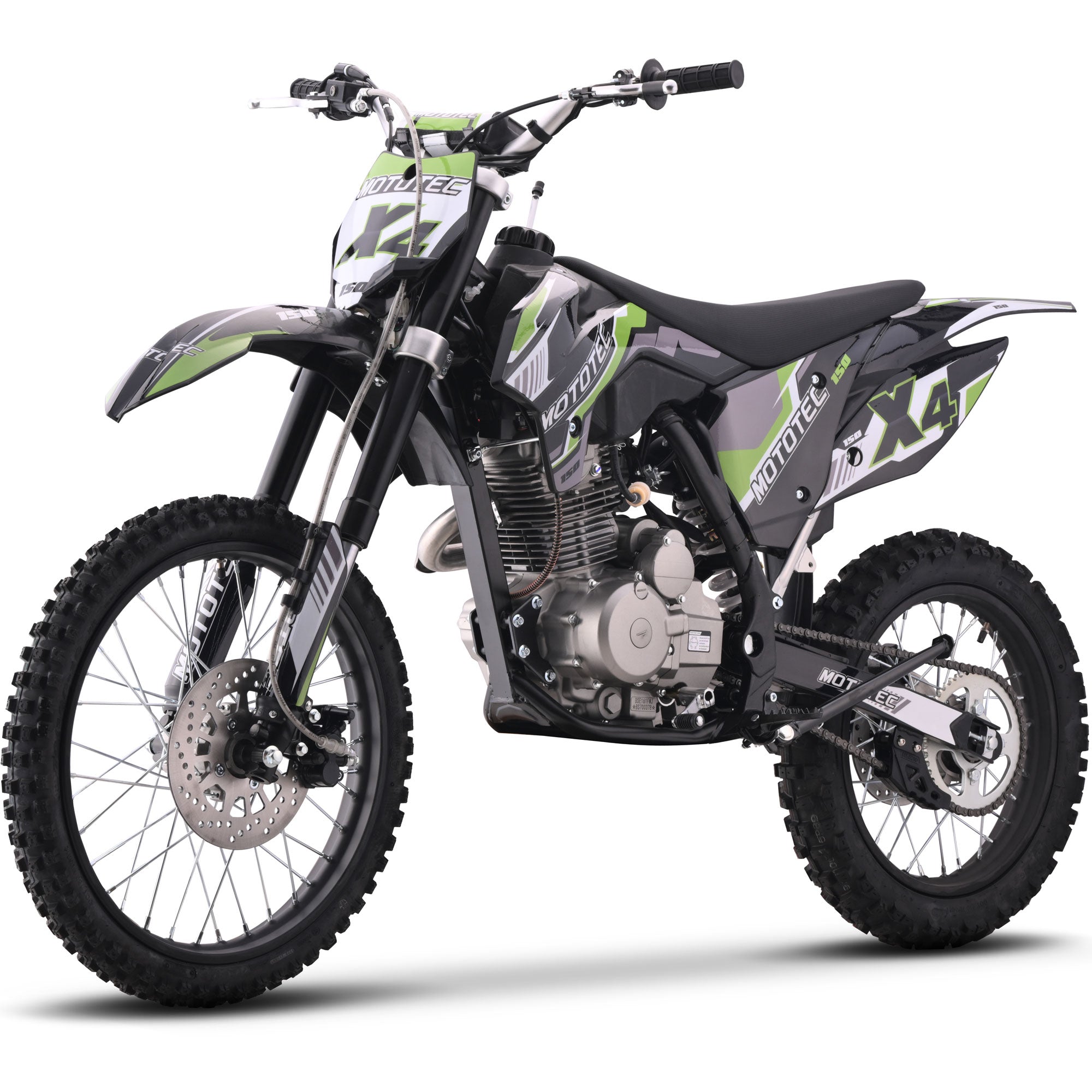 MotoTec X4 150cc 4-Stroke Gas Dirt Bike Black