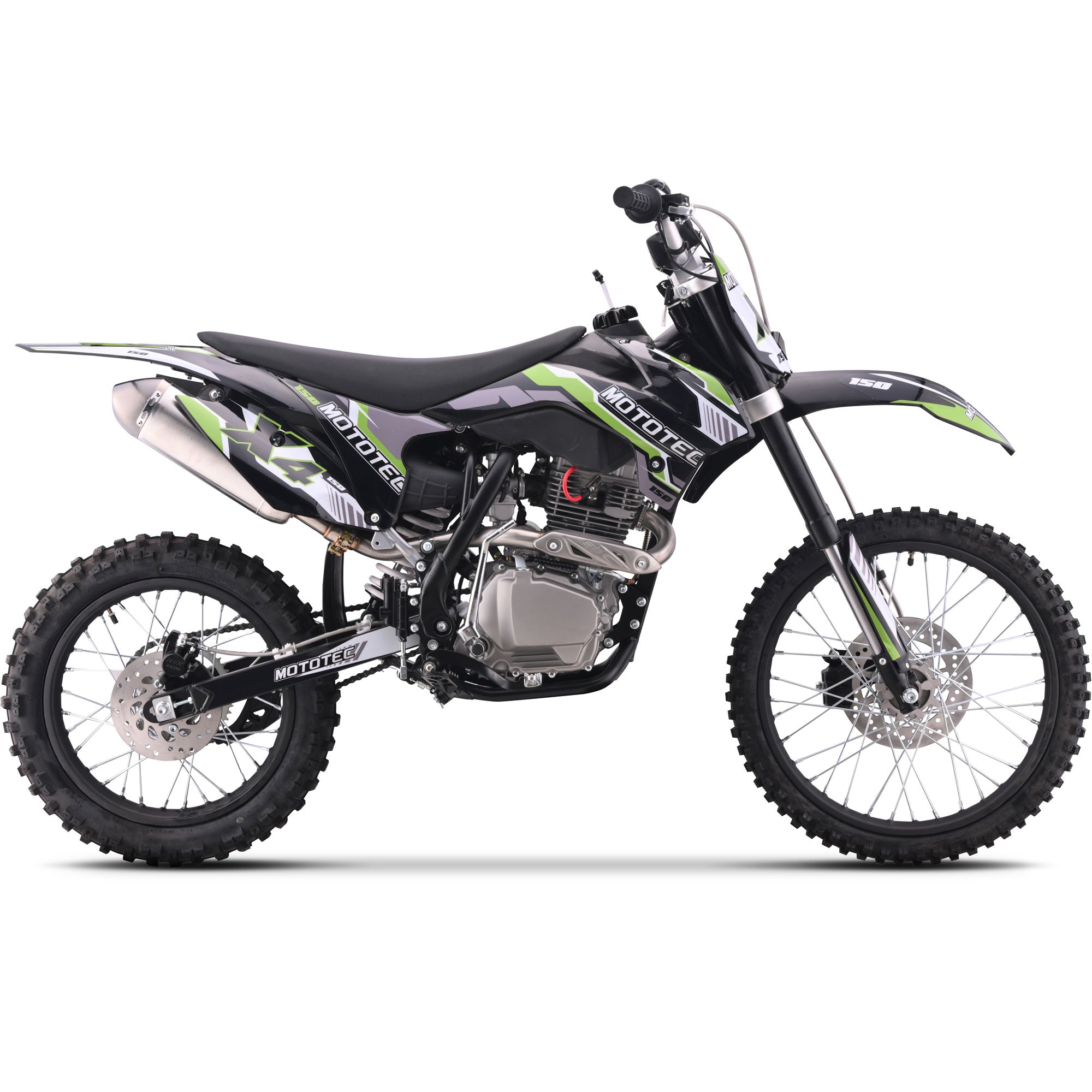 MotoTec X4 150cc 4-Stroke Gas Dirt Bike Black
