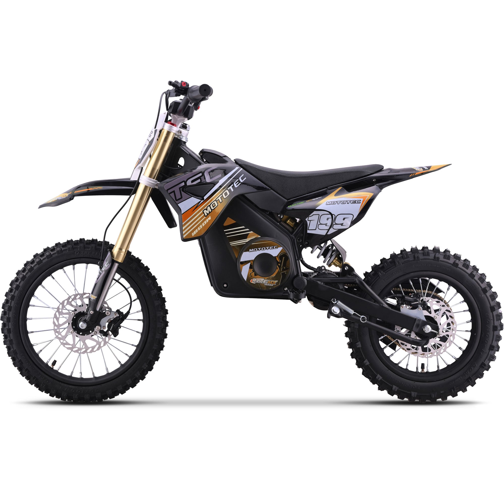 MotoTec 48v Pro Electric Dirt Bike 1800w Lithium Orange