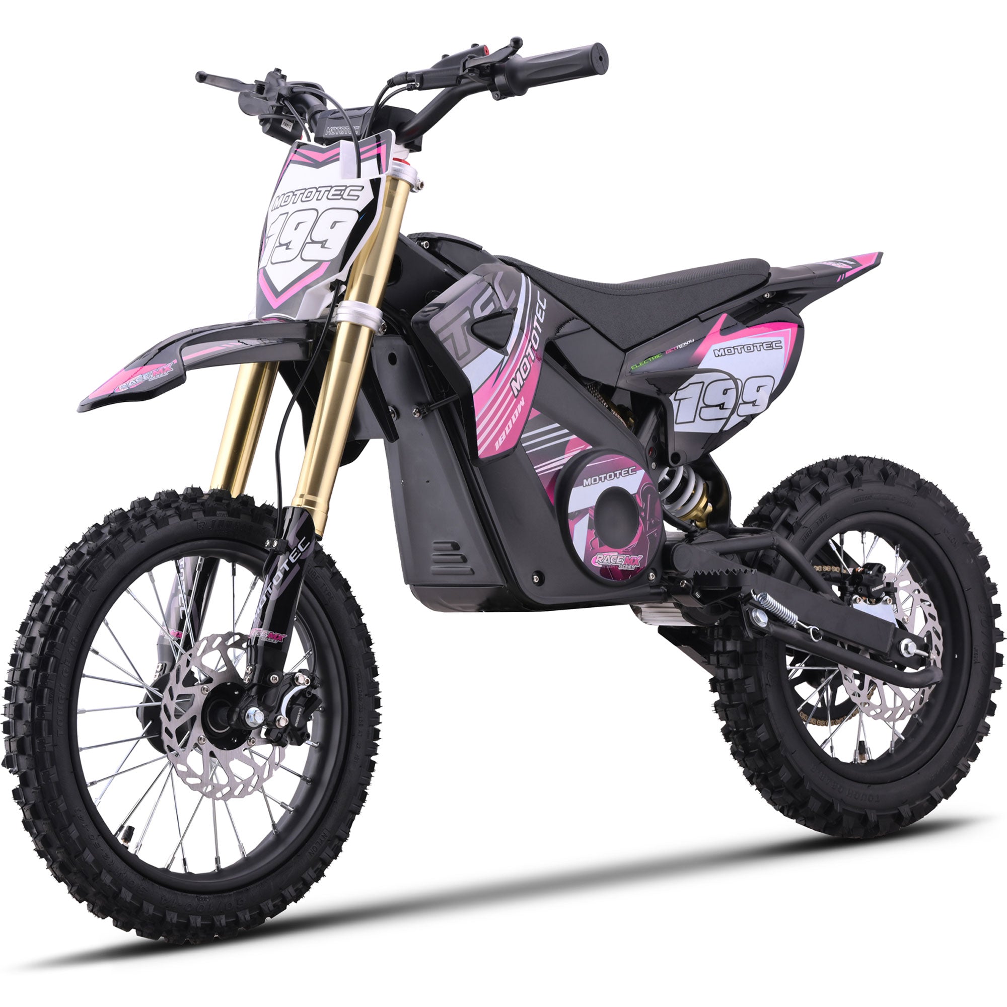 MotoTec 48v Pro Electric Dirt Bike 1800w Lithium Pink