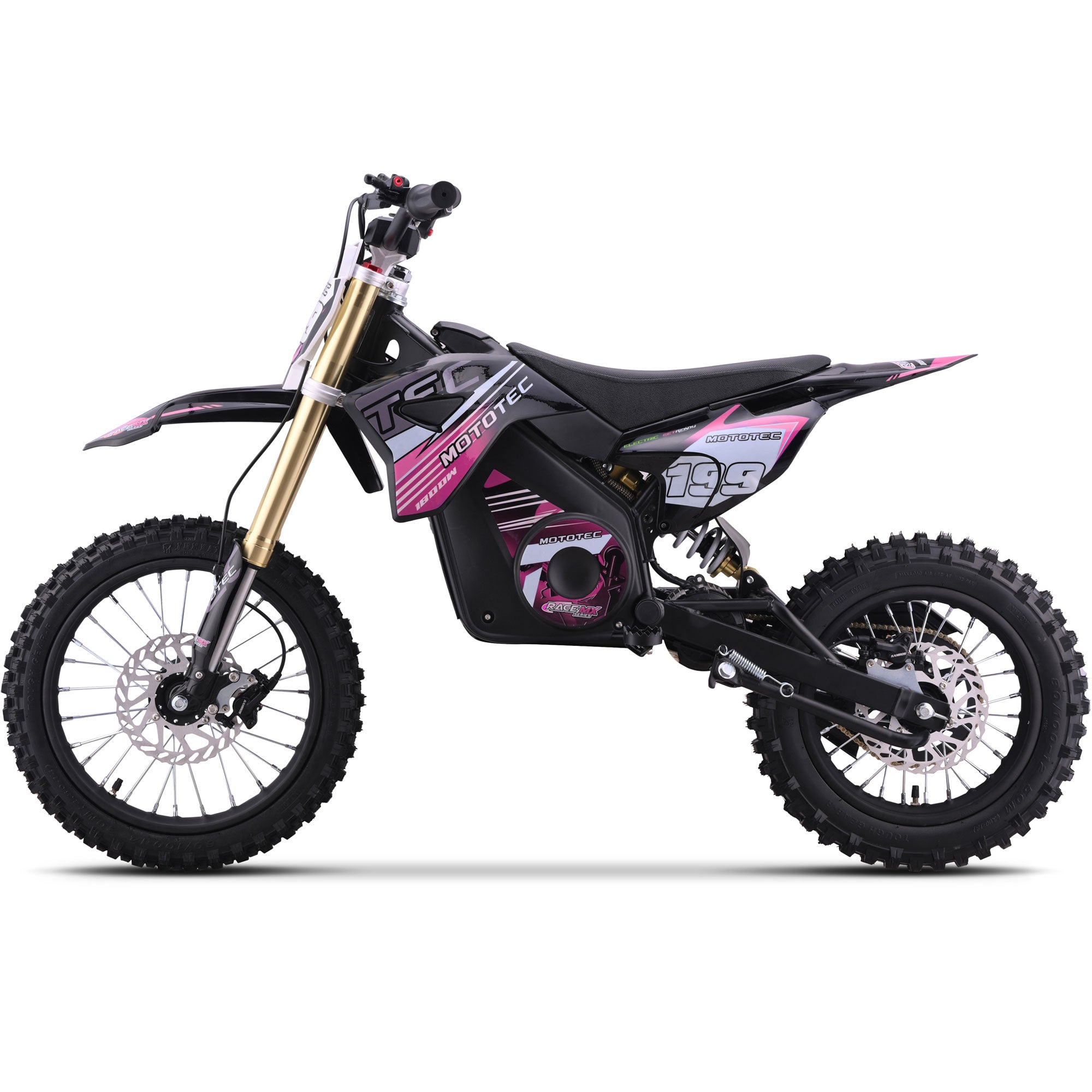 MotoTec 48v Pro Electric Dirt Bike 1800w Lithium Pink