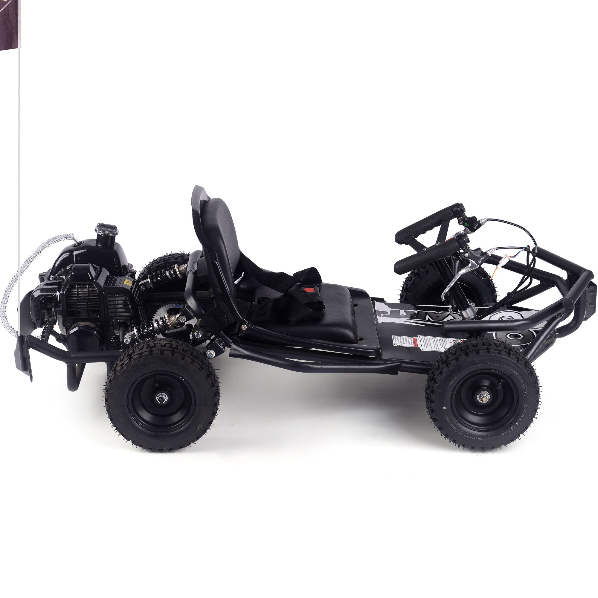 MotoTec Sandman Kids Gas Powered 52cc Go Kart Black