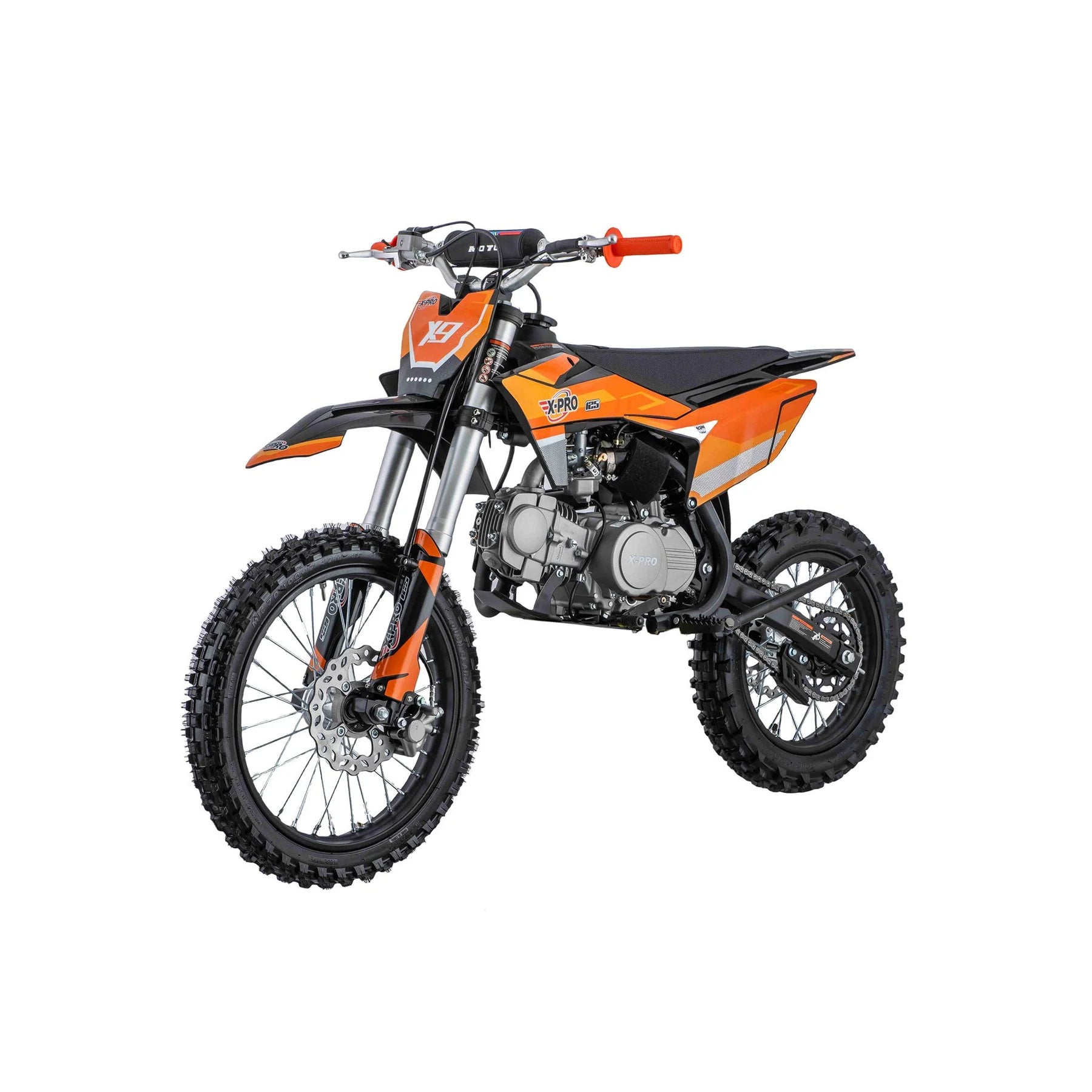 X-PRO X9 125cc Dirt Bike with 4-Speed Manual Transmission, Kick Start, Big 17in/14in Tires! Zongshen Brand Engine!