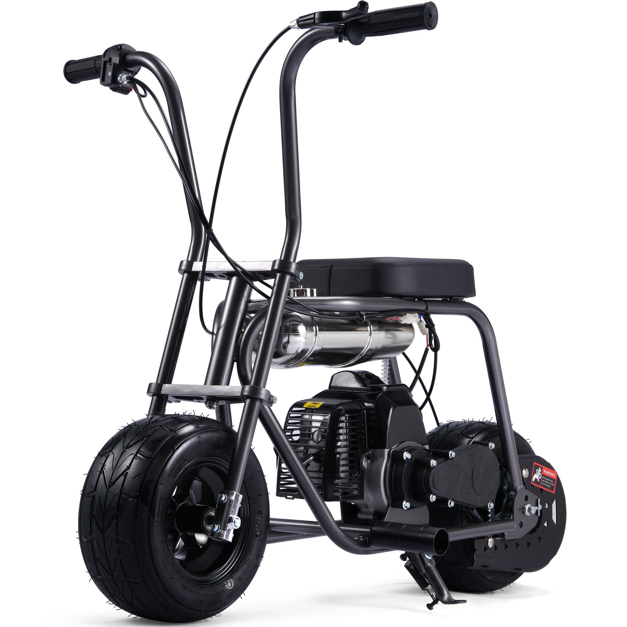 MotoTec Wild Rover 49cc 2-Stroke Kids Gas Mini Bike Grey