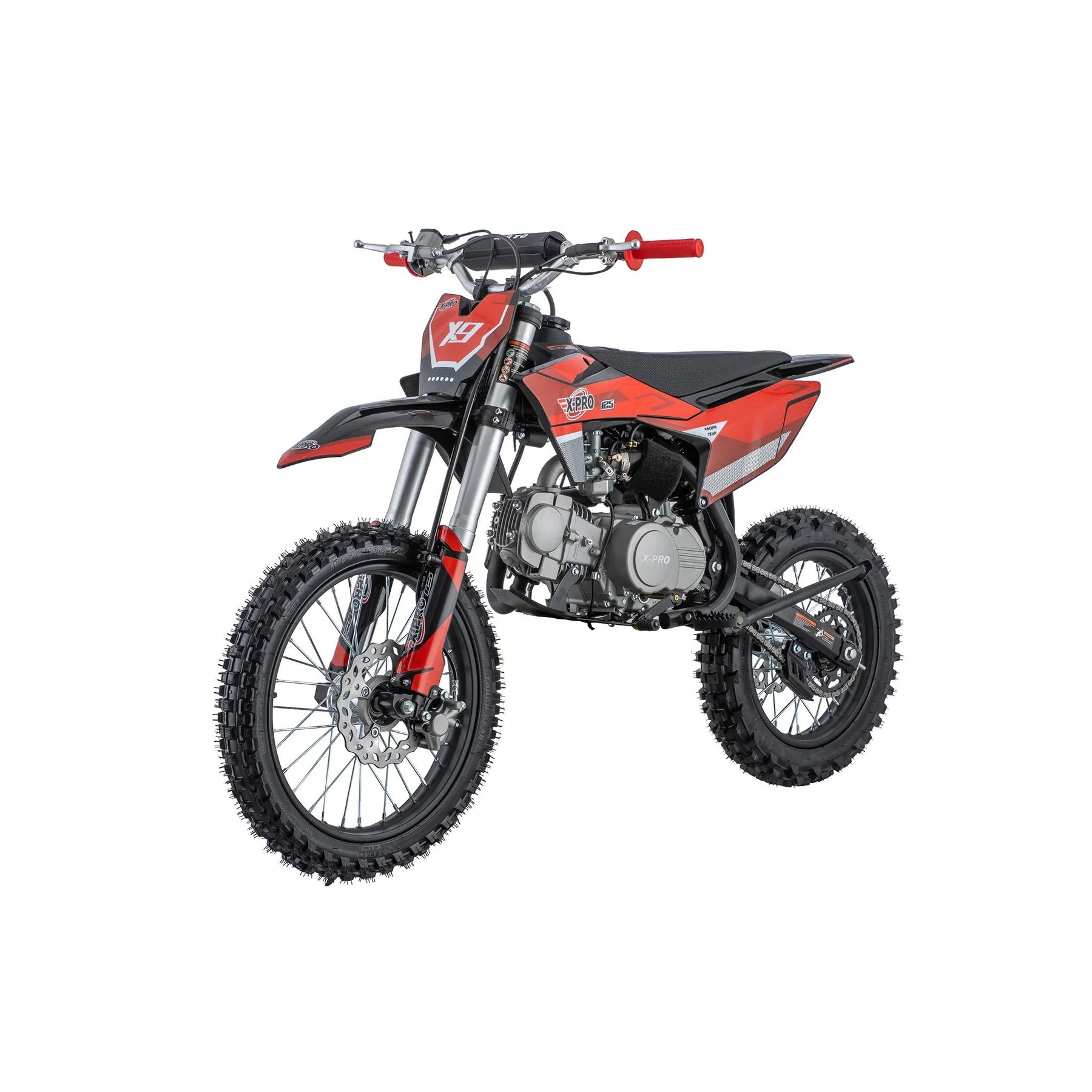 X-PRO X9 125cc Dirt Bike with 4-Speed Manual Transmission, Kick Start, Big 17in/14in Tires! Zongshen Brand Engine!